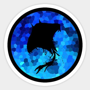 Manta Ray Blue Mosaic Circle Sticker